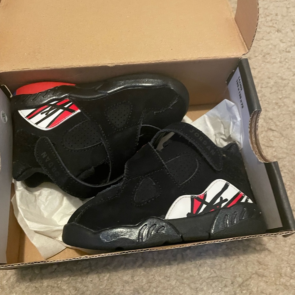 Jordan Kids Black and Red Sneakers